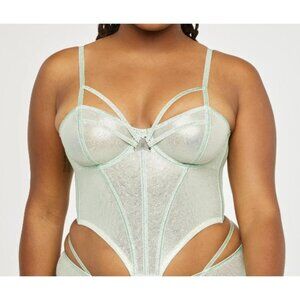 Savage x Fenty Rihanna Going Platinum Mesh Bustier Green Mist ( XS )
